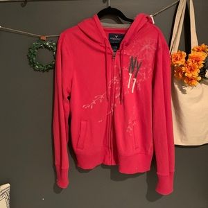 XL Pink full zip jacket. Fleece feel-warm.